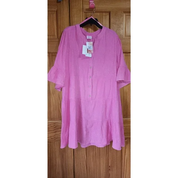 New In button front pink dress - Picture 2 of 8